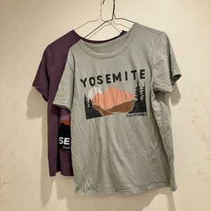 Two graphic national park tees